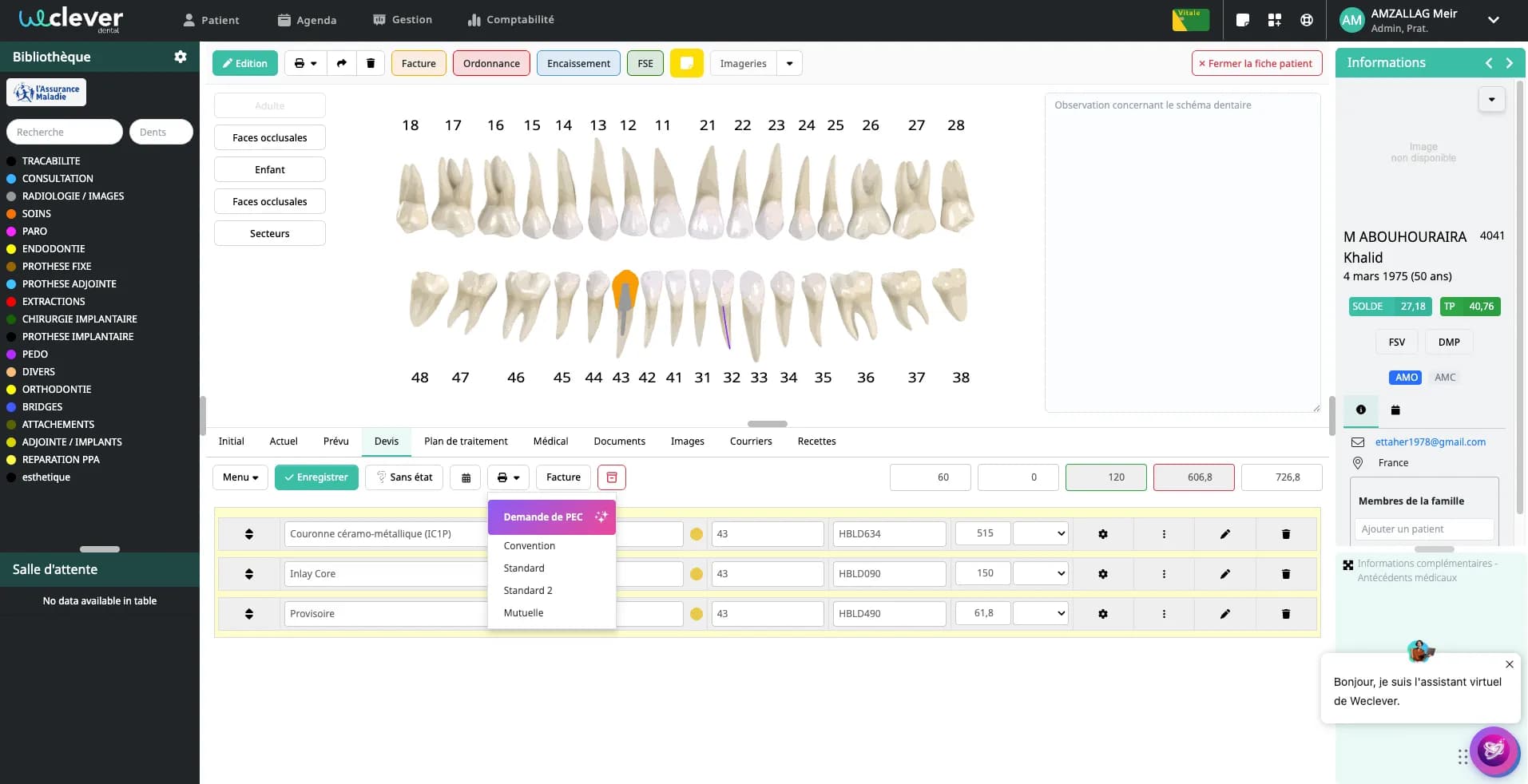 Récupération automatique des données patient