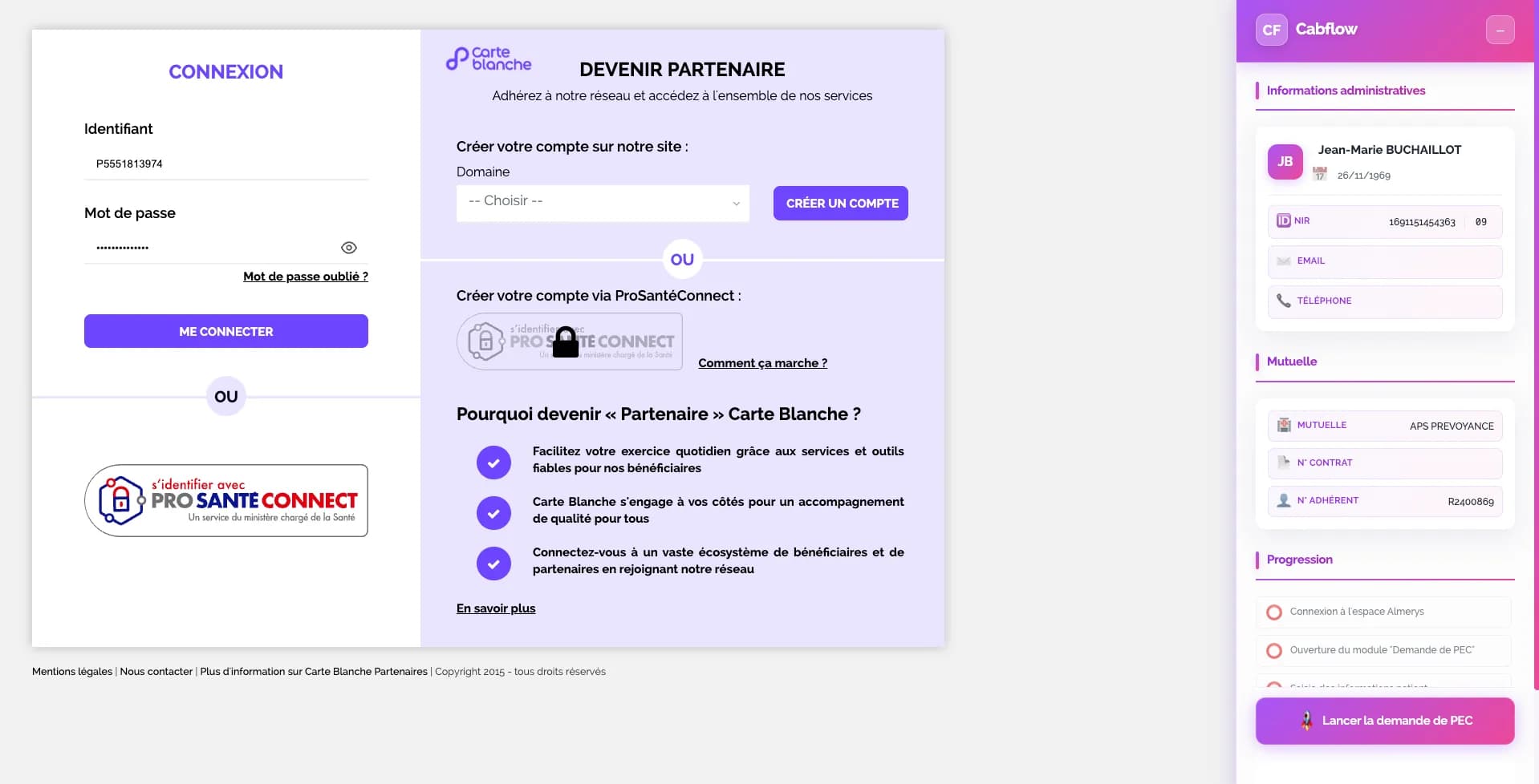 L'extension remplit le portail