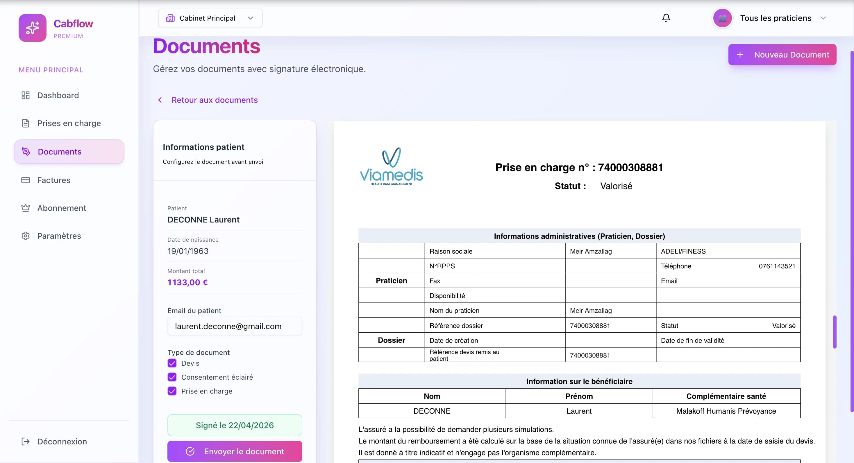 Signature électronique des devis